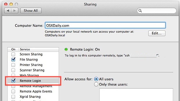 remove password for ssh login into mac